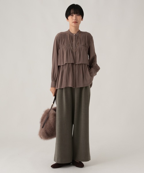 Elura(エルーラ)の「スリムウォームワイドパンツ<低身長サイズあり>/1075309(その他パンツ・レディース・ブラック/チャコールグレー/ブラウン/オフホワイト・LARGE/SMALL/MEDIUM/FREE(S))」の11枚目の写真