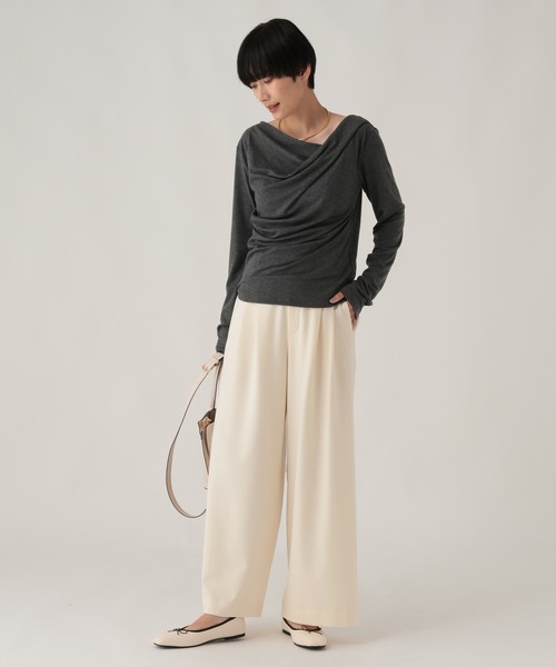 Elura(エルーラ)の「スリムウォームワイドパンツ<低身長サイズあり>/1075309(その他パンツ・レディース・ブラック/チャコールグレー/ブラウン/オフホワイト・LARGE/SMALL/MEDIUM/FREE(S))」の5枚目の写真