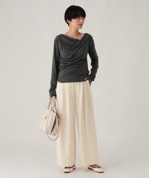 Elura(エルーラ)の「スリムウォームワイドパンツ<低身長サイズあり>/1075309(その他パンツ・レディース・ブラック/チャコールグレー/ブラウン/オフホワイト・LARGE/SMALL/MEDIUM/FREE(S))」の6枚目の写真