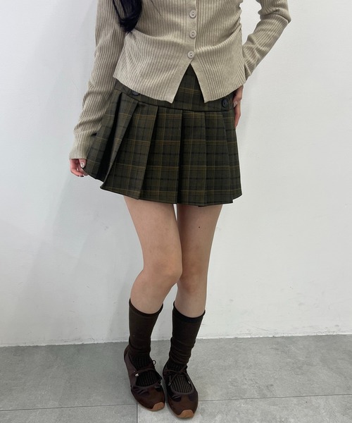 PHILLY(フィリー)の「ボタンデザインチェックミニスカート(スカート・レディース・グレー/グリーン・FREE)」の21枚目の写真