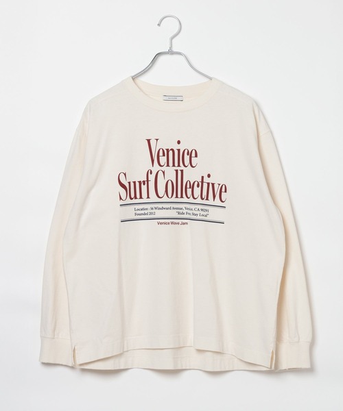 BAYFLOW(ベイフロー)の「ピグメントロゴロングスリーブT(Tシャツ/カットソー・レディース・チャコール/プラム/オフホワイト/ブラウン・SMALL/MEDIUM)」の2枚目の写真