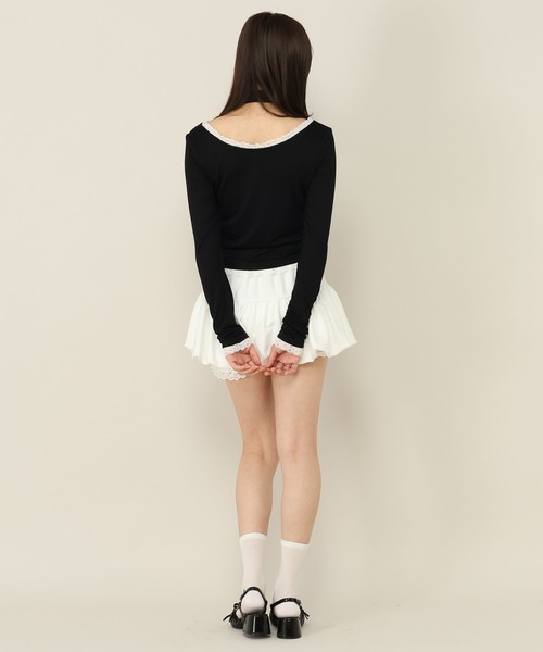 Heather(ヘザー)の「タイ付きレースシアーカットソー 1063921(Tシャツ/カットソー・レディース・ブラック/ピンク/オフホワイト/アイボリー・FREE)」の7枚目の写真