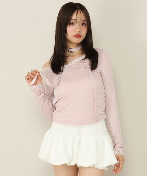 Heather(ヘザー)の「タイ付きレースシアーカットソー 1063921(Tシャツ/カットソー・レディース・ブラック/ピンク/オフホワイト/アイボリー・FREE)」の14枚目の写真