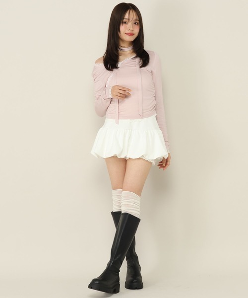 Heather(ヘザー)の「タイ付きレースシアーカットソー 1063921(Tシャツ/カットソー・レディース・ブラック/ピンク/オフホワイト/アイボリー・FREE)」の19枚目の写真