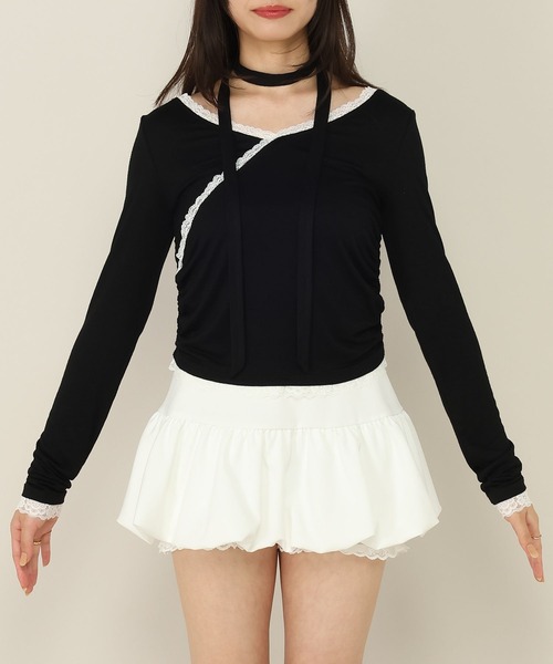 Heather(ヘザー)の「タイ付きレースシアーカットソー 1063921(Tシャツ/カットソー・レディース・ブラック/ピンク/オフホワイト/アイボリー・FREE)」の20枚目の写真