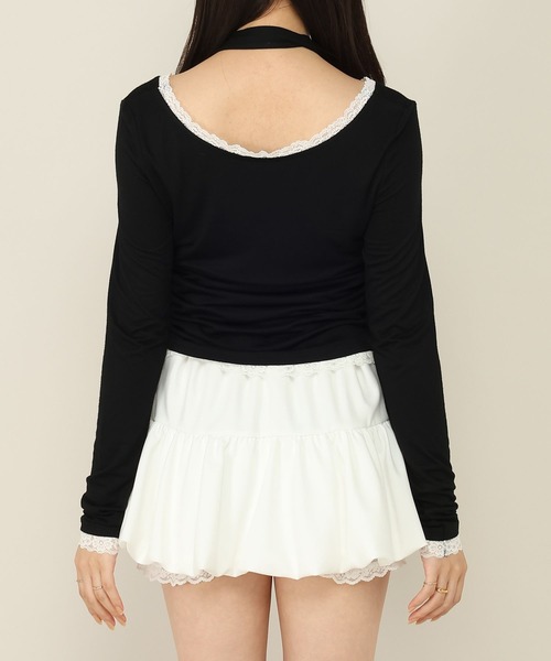 Heather(ヘザー)の「タイ付きレースシアーカットソー 1063921(Tシャツ/カットソー・レディース・ブラック/ピンク/オフホワイト/アイボリー・FREE)」の22枚目の写真