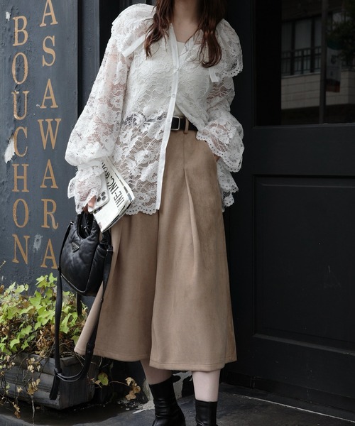 WILLFULLY(ウィルフリー)の「scallop all over lace candy sleeve BL(シャツ/ブラウス・レディース・サックスブルー/ホワイト/ブラウン・FREE)」の6枚目の写真