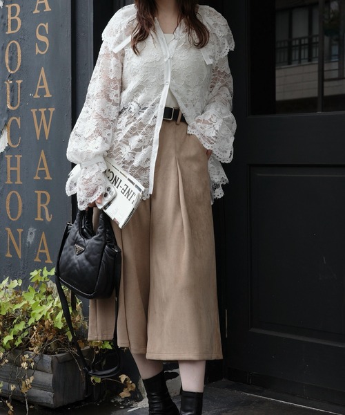 WILLFULLY(ウィルフリー)の「scallop all over lace candy sleeve BL(シャツ/ブラウス・レディース・サックスブルー/ホワイト/ブラウン・FREE)」の13枚目の写真