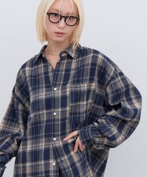 【ZOZO限定】【UNISEX】ソフトタッチビエラチェックルーズシャツ