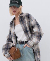 【ZOZO限定】【UNISEX】ソフトタッチビエラチェックルーズシャツ