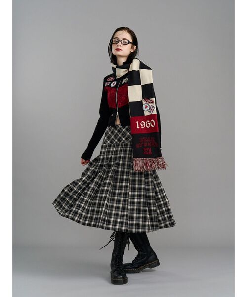 jouetie(ジュエティ)の「【LONSDALE×jouetie】チェッカーマフラー(マフラー・レディース・グレー/ブラック/ネイビー・FREE)」の16枚目の写真