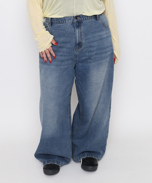 PUNYUS(プニュズ)の「【NEW SIZE】バギーデニムパンツ(デニムパンツ・レディース・ブルー系その他/ライトブルー・1/2/3/4/5)」の2枚目の写真