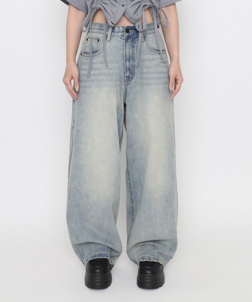 PUNYUS(プニュズ)の「【NEW SIZE】バギーデニムパンツ(デニムパンツ・レディース・ブルー系その他/ライトブルー・1/2/3/4/5)」の3枚目の写真