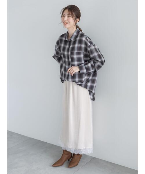 Te chichi(テチチ)の「レースヘムサテンスカート(スカート・レディース・アイボリー/ブラウン/ブラック・F)」の12枚目の写真