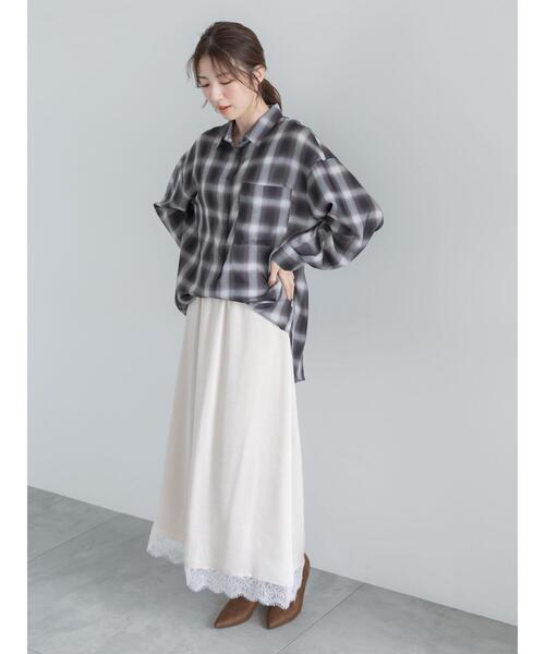 Te chichi(テチチ)の「レースヘムサテンスカート(スカート・レディース・アイボリー/ブラウン/ブラック・F)」の13枚目の写真