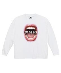 NOBOUND(ノーバウンド) 長袖Tシャツ マウスメッセージロゴプリント ビッグシルエット Tシャツ 長袖 トップス カットソー ストリート カジュアル メンズ レディース ユニセックス