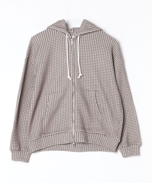 SEAGREEN(シーグリーン)の「SEAGREEN(シーグリーン) ONI WAFFLE HOODIE オニワッフルフーディ(パーカー・レディース・ブラック/グレイッシュベージュ/ミント・1/2)」の2枚目の写真