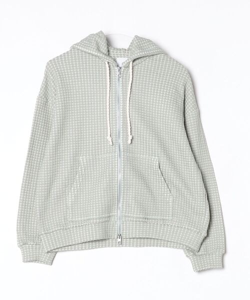 SEAGREEN(シーグリーン)の「SEAGREEN(シーグリーン) ONI WAFFLE HOODIE オニワッフルフーディ(パーカー・レディース・ブラック/グレイッシュベージュ/ミント・1/2)」の3枚目の写真
