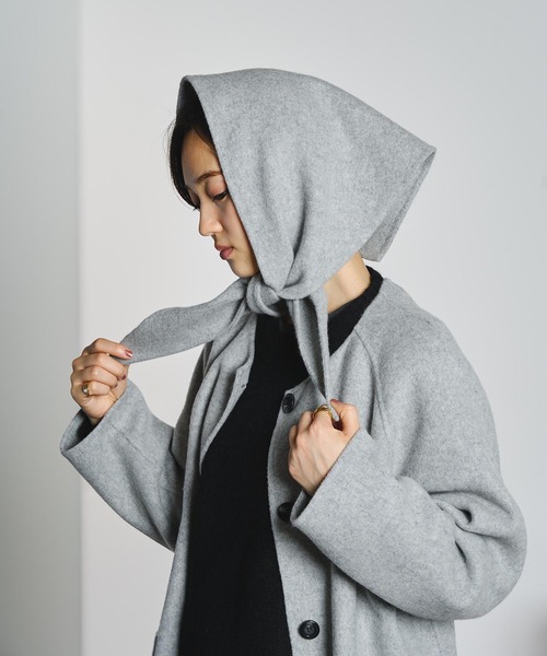 ROSE BUD(ローズバッド)の「SCARF LONG COAT(ノーカラーコート・レディース・グレー/ブラウン・M/S)」の18枚目の写真