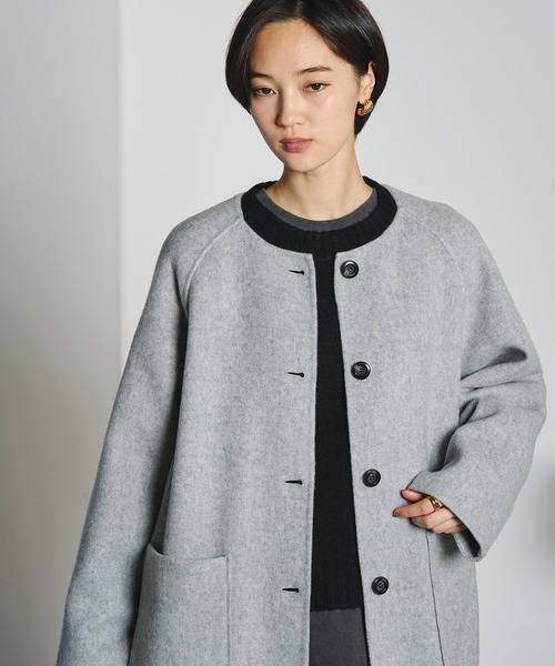 ROSE BUD(ローズバッド)の「SCARF LONG COAT(ノーカラーコート・レディース・グレー/ブラウン・M/S)」の22枚目の写真