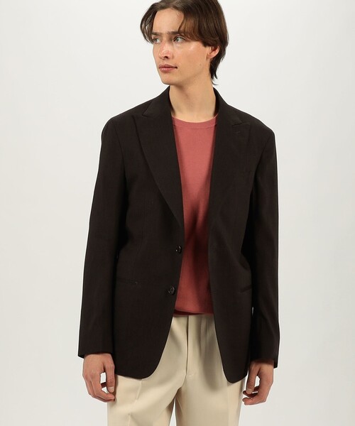 De Petrillo（デペトリロ）の「【別注】De Petrillo MARGELINA リネンウール シングルブレステッド2Bジャケット（テーラードジャケット・メンズ・ダークブラウン/ブラック・50/46/48）」の3枚目の写真