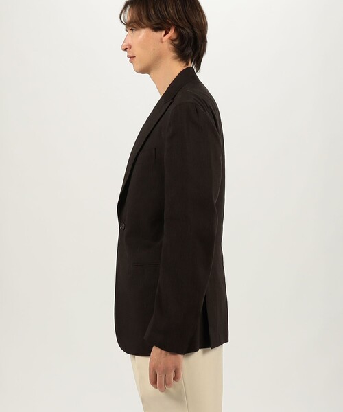 De Petrillo（デペトリロ）の「【別注】De Petrillo MARGELINA リネンウール シングルブレステッド2Bジャケット（テーラードジャケット・メンズ・ダークブラウン/ブラック・50/46/48）」の5枚目の写真