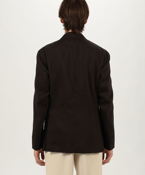 De Petrillo（デペトリロ）の「【別注】De Petrillo MARGELINA リネンウール シングルブレステッド2Bジャケット（テーラードジャケット・メンズ・ダークブラウン/ブラック・50/46/48）」の6枚目の写真