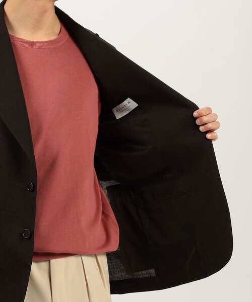 De Petrillo（デペトリロ）の「【別注】De Petrillo MARGELINA リネンウール シングルブレステッド2Bジャケット（テーラードジャケット・メンズ・ダークブラウン/ブラック・50/46/48）」の7枚目の写真