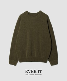 ESTNATION / カシミヤタッチ モールスキンクルーネック<EVER IT>