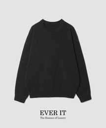 ESTNATION / カシミヤタッチ モールスキンクルーネック<EVER IT>