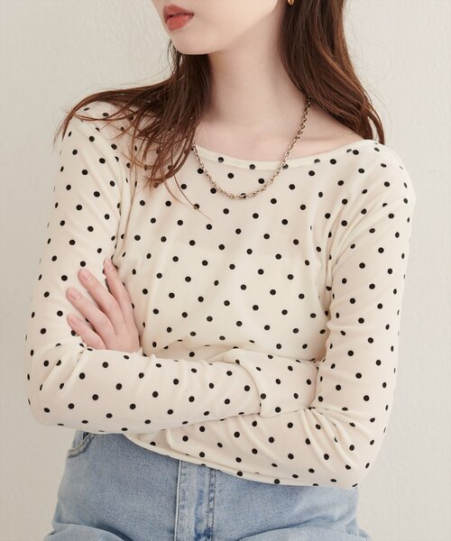 natural couture（ナチュラルクチュール）の「前後２WAYクルーネックプルオーバー（Tシャツ/カットソー・レディース・ブラウン/オフホワイト・FREE）」の2枚目の写真