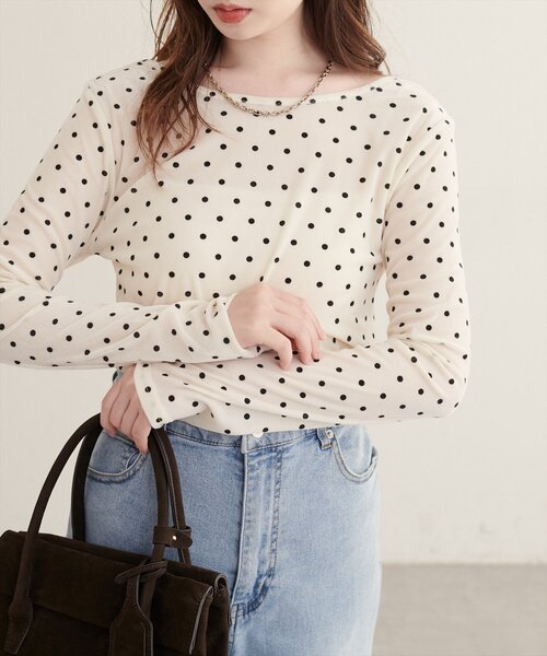 natural couture（ナチュラルクチュール）の「前後２WAYクルーネックプルオーバー（Tシャツ/カットソー・レディース・ブラウン/オフホワイト・FREE）」の20枚目の写真