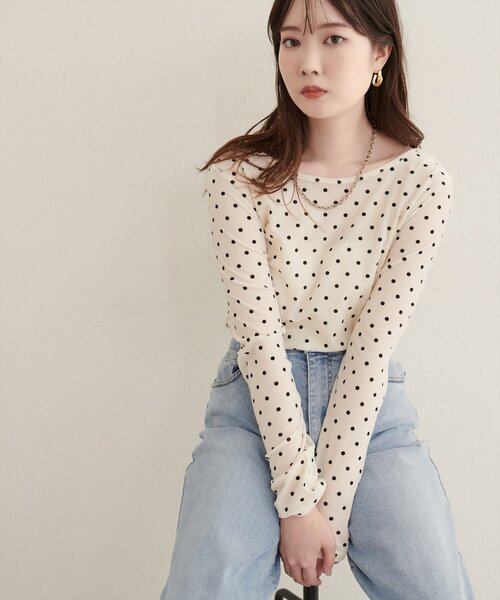 natural couture（ナチュラルクチュール）の「前後２WAYクルーネックプルオーバー（Tシャツ/カットソー・レディース・ブラウン/オフホワイト・FREE）」の18枚目の写真