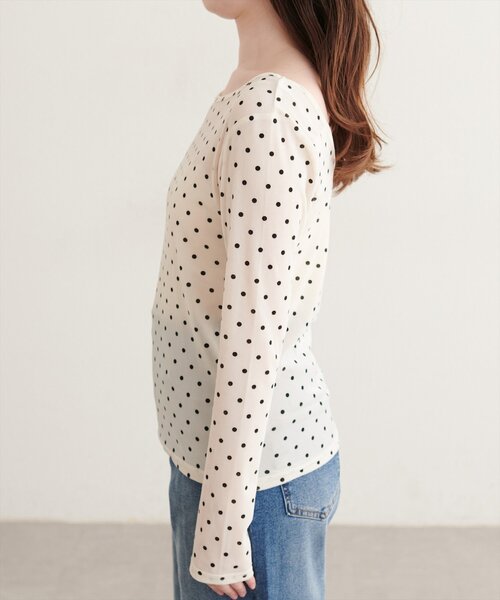 natural couture（ナチュラルクチュール）の「前後２WAYクルーネックプルオーバー（Tシャツ/カットソー・レディース・ブラウン/オフホワイト・FREE）」の15枚目の写真