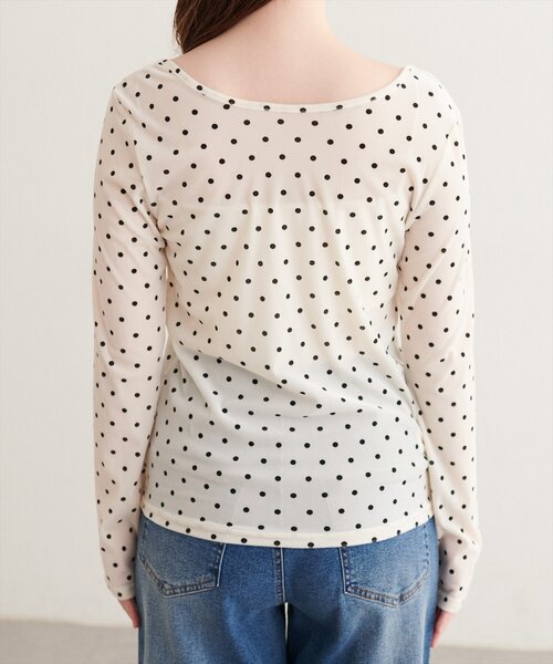 natural couture（ナチュラルクチュール）の「前後２WAYクルーネックプルオーバー（Tシャツ/カットソー・レディース・ブラウン/オフホワイト・FREE）」の8枚目の写真