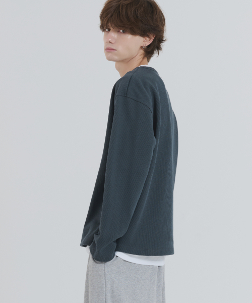 PIANER(ピアネール)の「ヘビーウェイトリブオーバーサイズ長袖Tシャツ(ティールブルー)(Tシャツ/カットソー・レディース・ブルー系その他・LARGE/X-LARGE)」の3枚目の写真