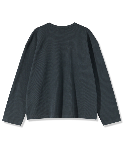 PIANER(ピアネール)の「ヘビーウェイトリブオーバーサイズ長袖Tシャツ(ティールブルー)(Tシャツ/カットソー・レディース・ブルー系その他・LARGE/X-LARGE)」の6枚目の写真