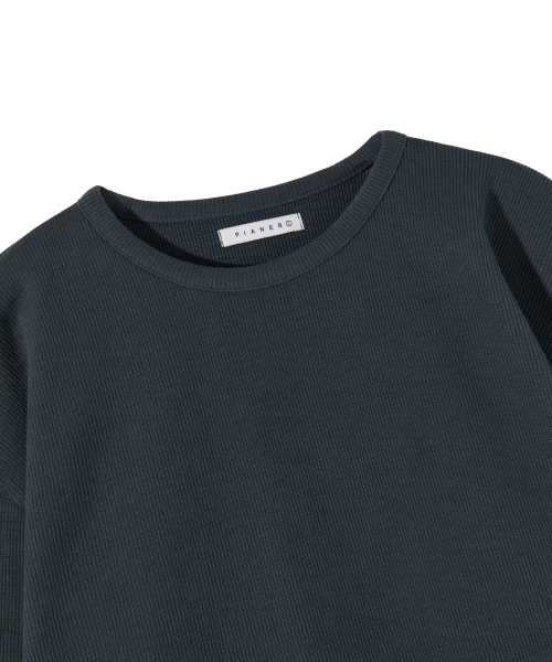 PIANER(ピアネール)の「ヘビーウェイトリブオーバーサイズ長袖Tシャツ(ティールブルー)(Tシャツ/カットソー・レディース・ブルー系その他・LARGE/X-LARGE)」の8枚目の写真