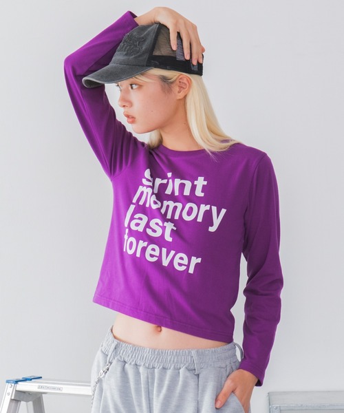 WEGO(ウィゴー)の「WEGO/【26年秋冬新作】グラフィックカラーロンT(Tシャツ/カットソー・レディース・ブルー系その他/ピンク/グリーン系その他/パープル/ホワイト/ブラック・FREE)」の5枚目の写真