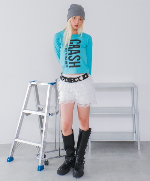 WEGO(ウィゴー)の「WEGO/【26年秋冬新作】グラフィックカラーロンT(Tシャツ/カットソー・レディース・ブルー系その他/ピンク/グリーン系その他/パープル/ホワイト/ブラック・FREE)」の8枚目の写真