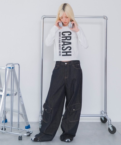 WEGO(ウィゴー)の「WEGO/【26年秋冬新作】グラフィックカラーロンT(Tシャツ/カットソー・レディース・ブルー系その他/ピンク/グリーン系その他/パープル/ホワイト/ブラック・FREE)」の11枚目の写真