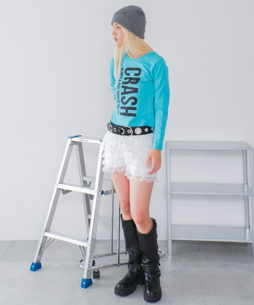 WEGO(ウィゴー)の「WEGO/【26年秋冬新作】グラフィックカラーロンT(Tシャツ/カットソー・レディース・ブルー系その他/ピンク/グリーン系その他/パープル/ホワイト/ブラック・FREE)」の22枚目の写真