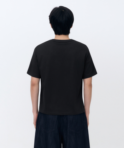 MUSINSA STANDARD（ムシンサスタンダード）の「[クールタンダード] レギュラー クロップTシャツ [ブラック]（Tシャツ/カットソー・メンズ・その他・SMALL/MEDIUM/LARGE/2XL/X-LARGE）」の3枚目の写真