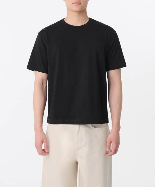 MUSINSA STANDARD（ムシンサスタンダード）の「[クールタンダード] レギュラー クロップTシャツ [ブラック]（Tシャツ/カットソー・メンズ・その他・SMALL/MEDIUM/LARGE/2XL/X-LARGE）」の5枚目の写真