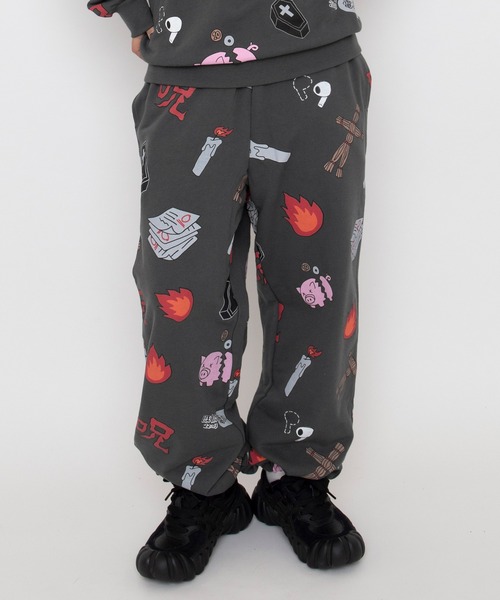 PUNYUS(プニュズ)の「【NEW SIZE】天国と地獄総柄スウェットパンツ(スウェットパンツ・レディース・ブラック/ホワイト・5/3/4/2/1)」の6枚目の写真