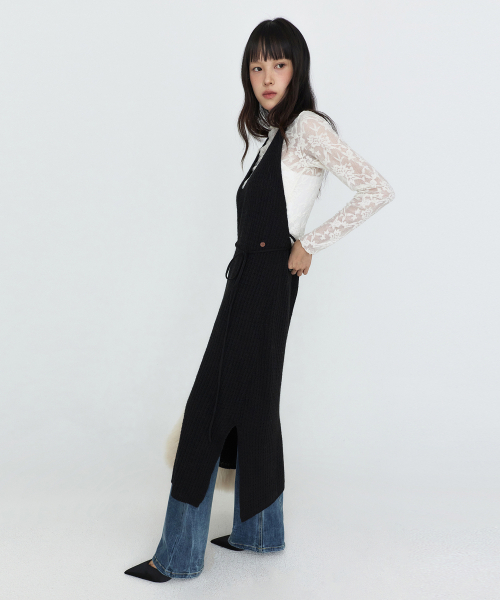 MONGDOL(モンドル)の「ホルターネックレイヤードニットワンピース ブラック MDOP060BLACK(ワンピース・レディース・その他・F)」の5枚目の写真