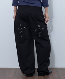 クロスメガアイレット ローライズ チノパンツ ブラック