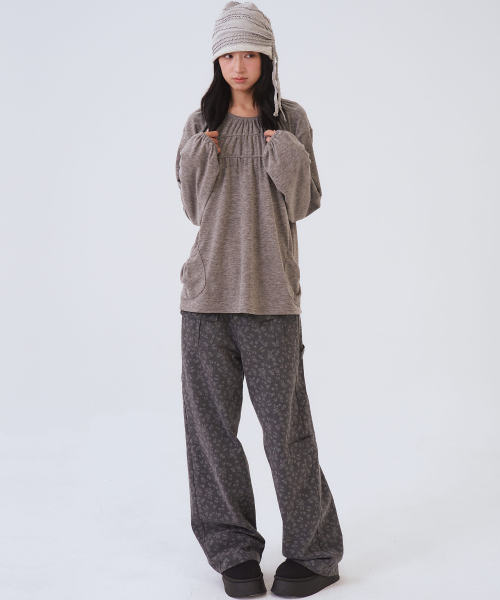 OAFISH（オアフィッシュ）の「フラワーポケットパンツ、グレー（その他パンツ・レディース・その他・MEDIUM/SMALL）」の3枚目の写真