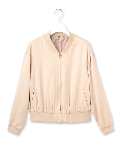 AG by aquagirl(エージーバイアクアガール)の「サテンブルゾン(ブルゾン・レディース・ブルー/ホワイト/グリーン/ベージュ・36/38)」の3枚目の写真