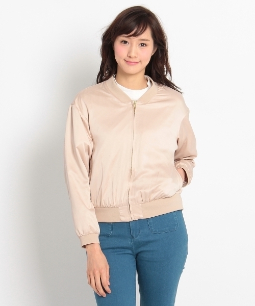 AG by aquagirl(エージーバイアクアガール)の「サテンブルゾン(ブルゾン・レディース・ブルー/ホワイト/グリーン/ベージュ・36/38)」の5枚目の写真